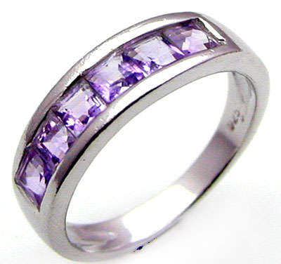 Solid 925 Sterling Silver Genuine Amethyst ring